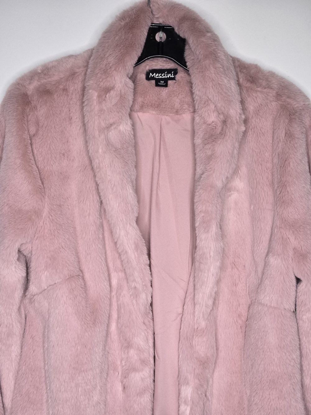 NWT! Messini Cozy Blush Pink Faux Fur Teddy Glam Barbiecore Plush Jacket Size M. - Picture 2 of 11